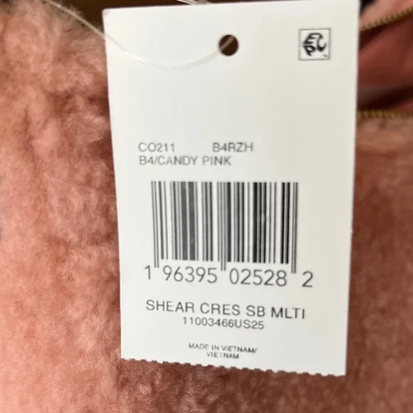 Coach Pink Shearling Bag with long leather and short multicolor shearling Strap - Picture 3 of 8